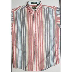 Loafers by Reed St. James Short Sleeve Button Down Striped Shirt Men's Size L